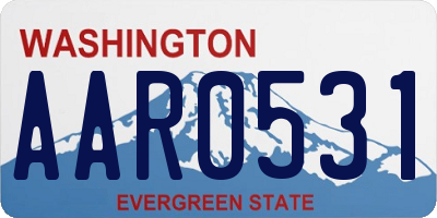 WA license plate AAR0531