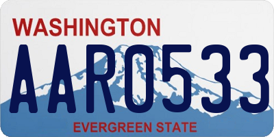 WA license plate AAR0533