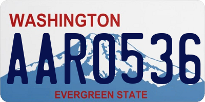WA license plate AAR0536