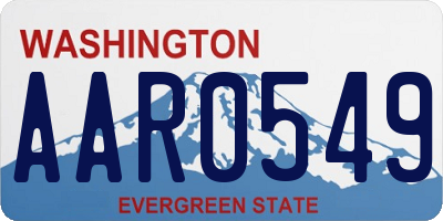 WA license plate AAR0549