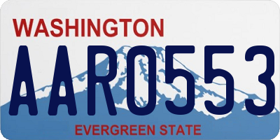WA license plate AAR0553