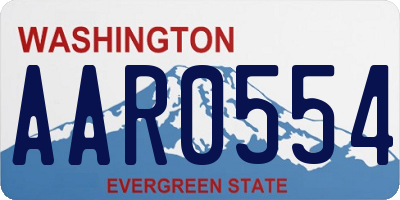 WA license plate AAR0554