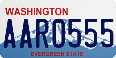 WA license plate AAR0555