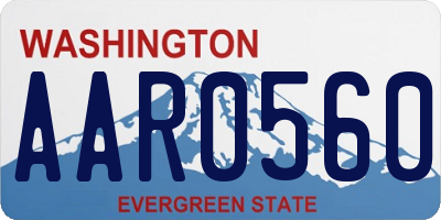 WA license plate AAR0560