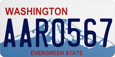 WA license plate AAR0567