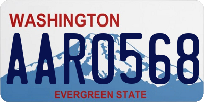WA license plate AAR0568