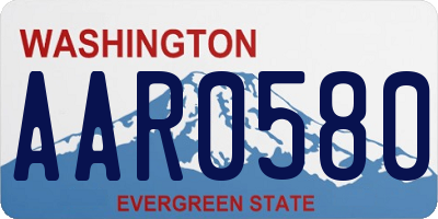 WA license plate AAR0580
