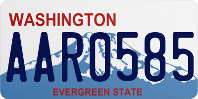 WA license plate AAR0585