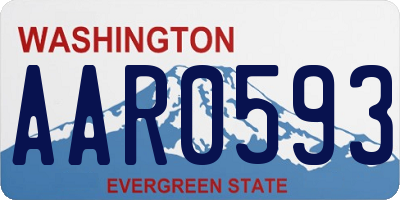 WA license plate AAR0593