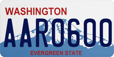 WA license plate AAR0600