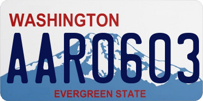 WA license plate AAR0603