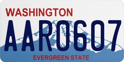 WA license plate AAR0607