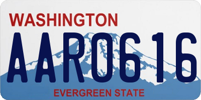 WA license plate AAR0616