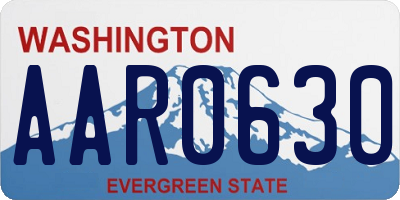 WA license plate AAR0630