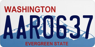 WA license plate AAR0637