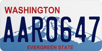 WA license plate AAR0647
