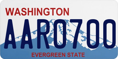 WA license plate AAR0700