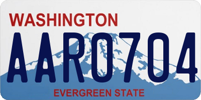 WA license plate AAR0704