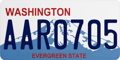 WA license plate AAR0705