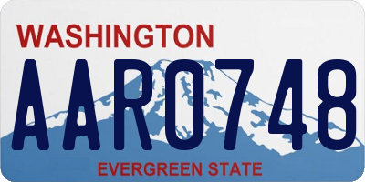 WA license plate AAR0748