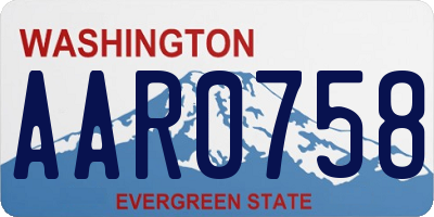 WA license plate AAR0758