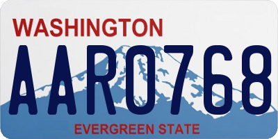 WA license plate AAR0768