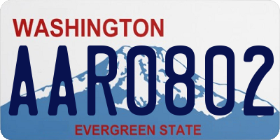 WA license plate AAR0802
