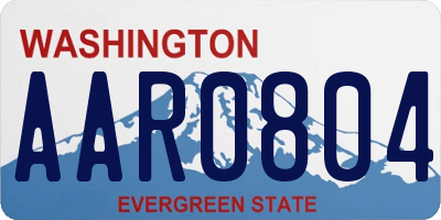 WA license plate AAR0804