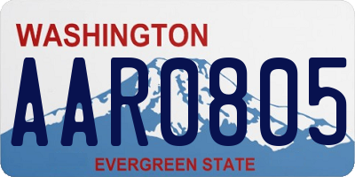 WA license plate AAR0805