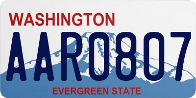 WA license plate AAR0807