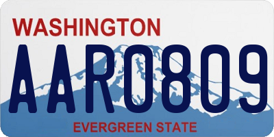 WA license plate AAR0809