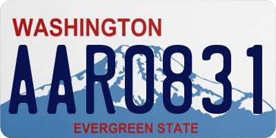 WA license plate AAR0831