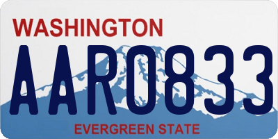 WA license plate AAR0833