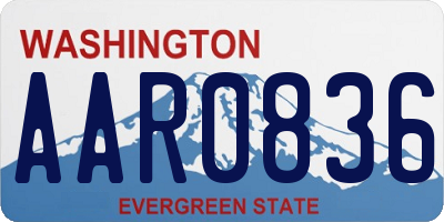 WA license plate AAR0836