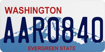 WA license plate AAR0840