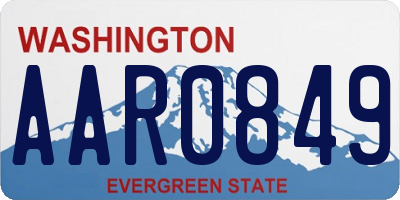 WA license plate AAR0849