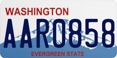 WA license plate AAR0858