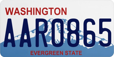 WA license plate AAR0865