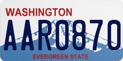 WA license plate AAR0870