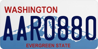 WA license plate AAR0880