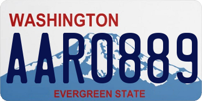 WA license plate AAR0889