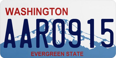 WA license plate AAR0915