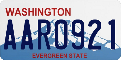 WA license plate AAR0921
