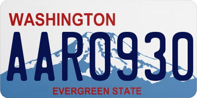 WA license plate AAR0930