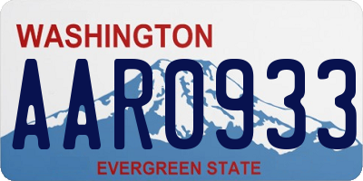WA license plate AAR0933