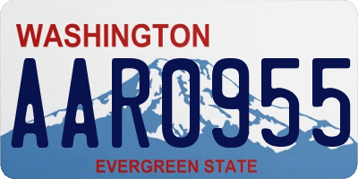 WA license plate AAR0955