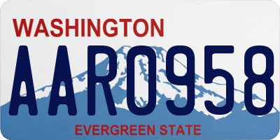 WA license plate AAR0958