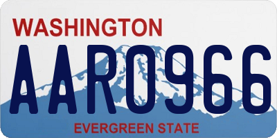 WA license plate AAR0966