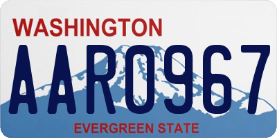 WA license plate AAR0967