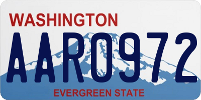 WA license plate AAR0972